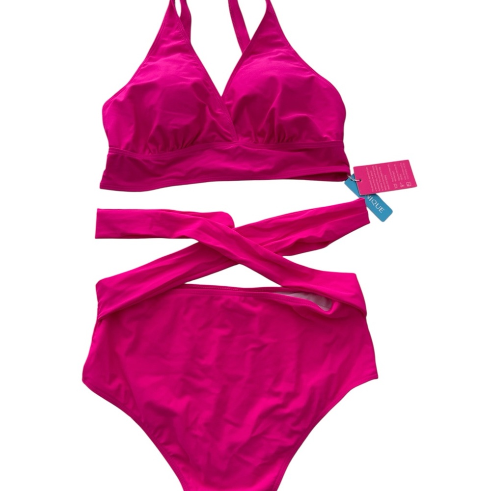 New Yonique Hot Ponk Bikini Set  Large - Picture 2 of 3